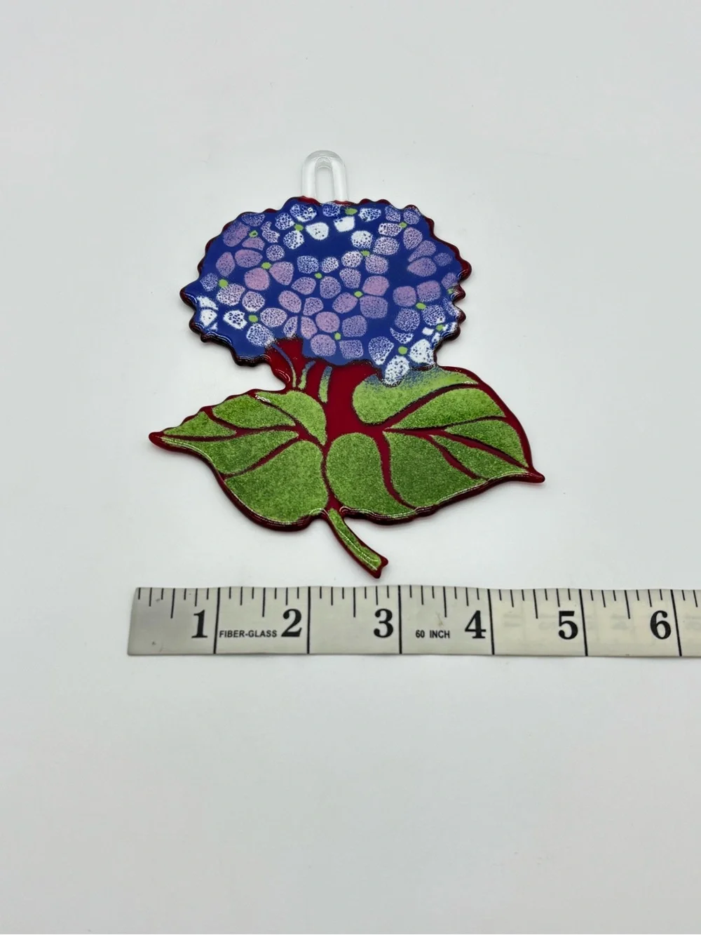 Hand Blown Glass Hydrangea Flower Suncatcher Purple Whimsical Boho Cottagecore